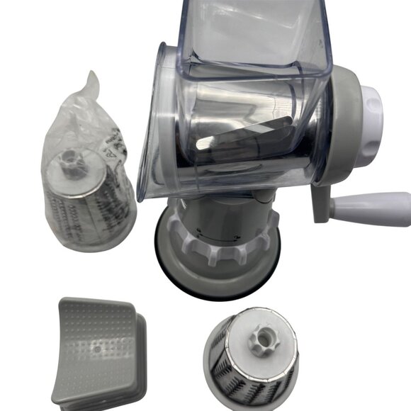 Hand-Crank Rotary Cheese Grater With 3 Interchangeable Stainless Steel Drums - Picture 2 of 6